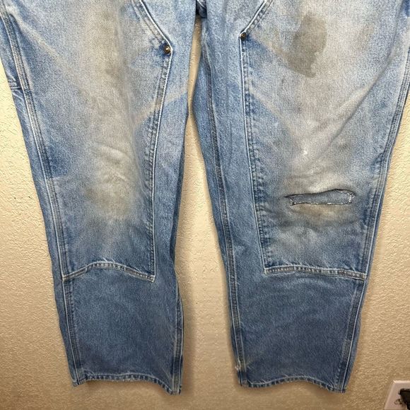 Carhartt Double Knee Denim Pants Loose Original Fit Size 36 - Picture 3 of 7